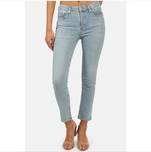 Agolde Toni Mid Rise Light Wash Straight Leg Trendy‎ Denim Blue Jeans Sz 32